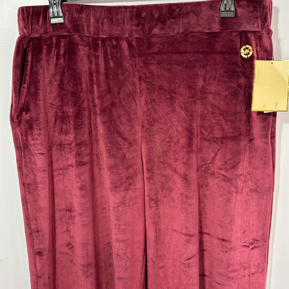 NWT Michael KORS Dark Ruby Track Pants in‎ XL - Picture 3 of 12
